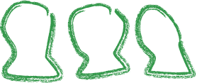 Three person silhouettes representing Orienter users